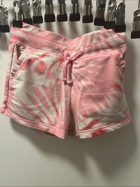 Girls' Pink Tie-Dye Pull-On Shorts with Drawstring Waist